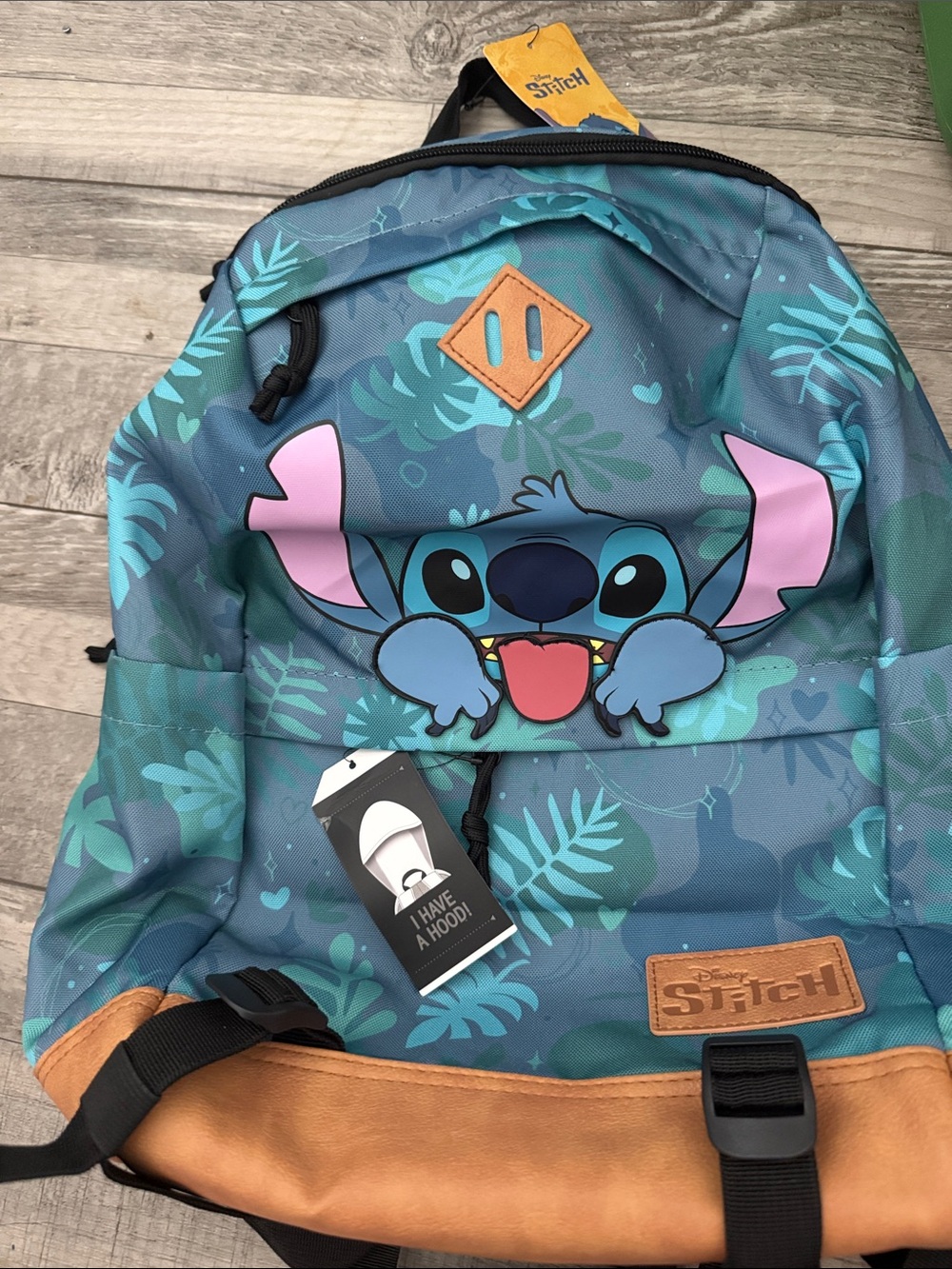 Bioworld Disney Tropical Blue & Teal Lilo & Stitch Kids Backpack with hood